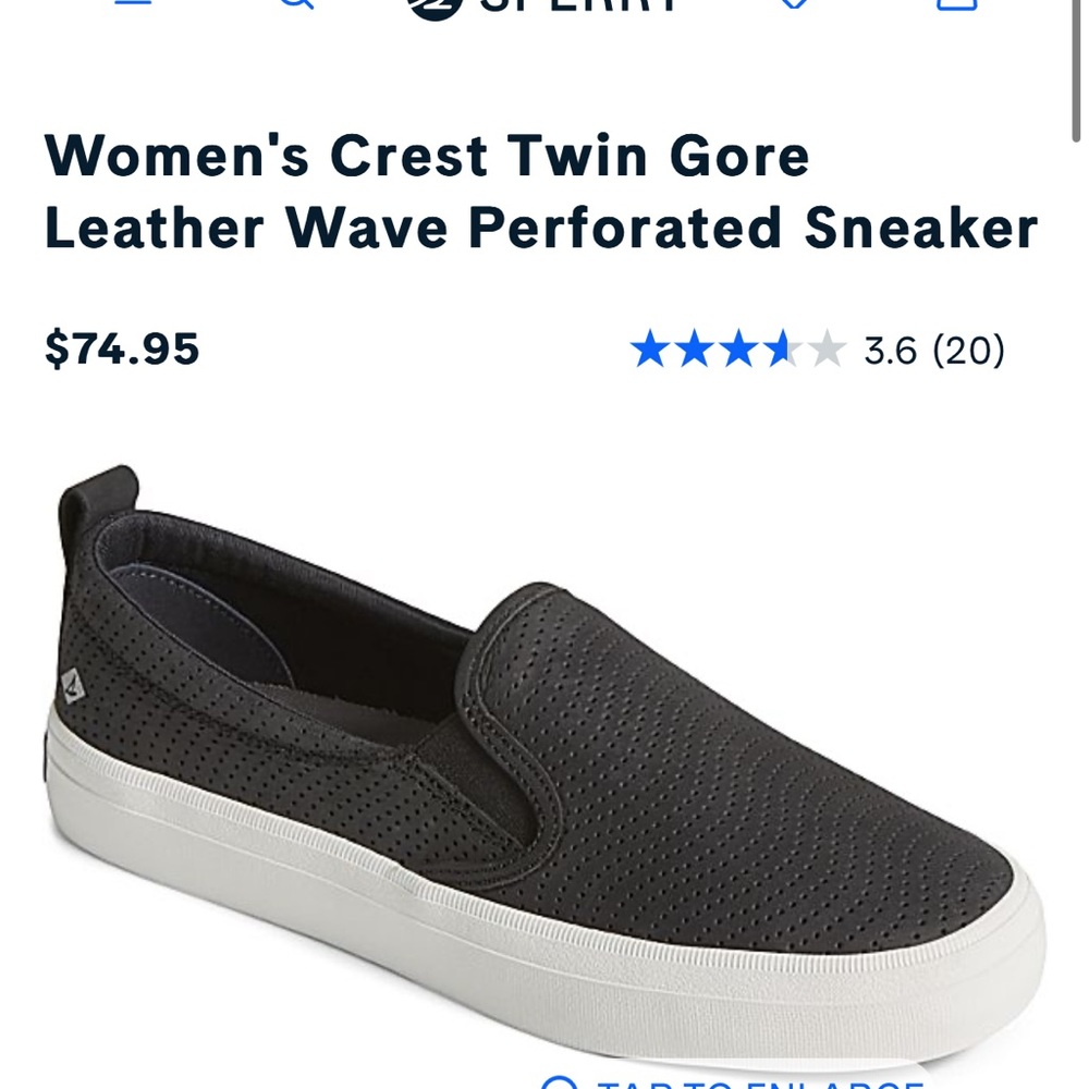 Sperry Women's Crest Twin Gore Leather Wave Perforated Sneaker